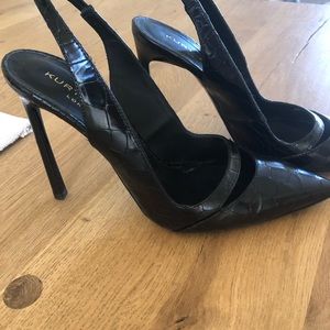 Kurt Geiger black strappy slingback heels